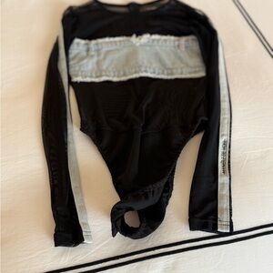 Black sheer denim bra top